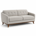 2-Sitzer-Sofa im Mid-Century-Stil, 150 × 85 × 82 cm, Beige mit braunen Holzfüßen