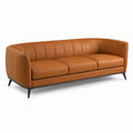 3-Sitzer-Sofa aus Kunstleder in Cognac/Schwarz, 210 × 88 × 78 cm