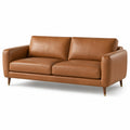 Modernes 2-Sitzer-Sofa aus braunem Kunstleder, 160 × 85 × 85 cm