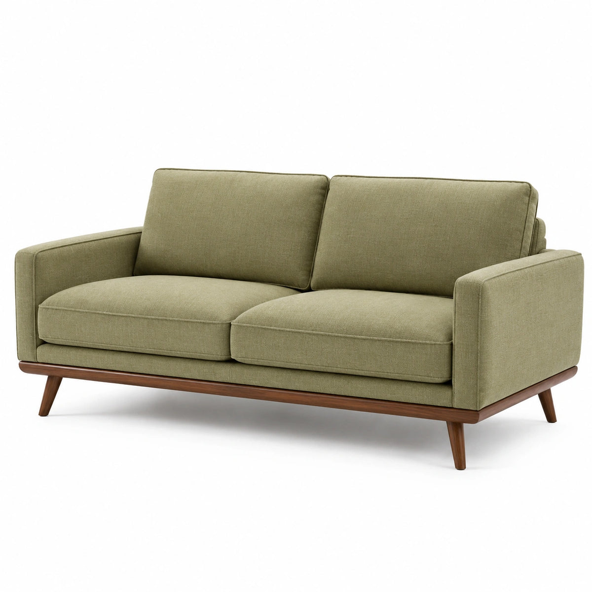 Mid-Century 2-Sitzer in Olivgrün und Braun, 170 x 85 x 82 cm