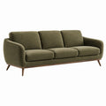 3-Sitzer Sofa 210 x 88 x 82 cm in Olivgrün mit Holzfüßen