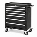 Rollbarer Werkzeugwagen aus Stahl mit 8 Schubladen, Schwarz/Silber, 77 × 46 × 97 cm