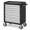 Stahl-Werkzeugwagen 77 × 46 × 97 cm mit 8 Schubladen, Rollen und Griff, Schwarz/Silber